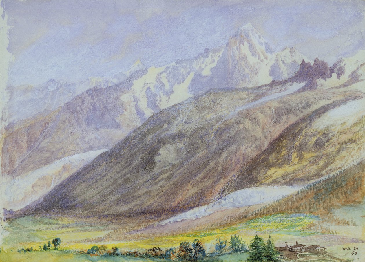 山景，1858年6月23日 作者 约翰·布雷特
