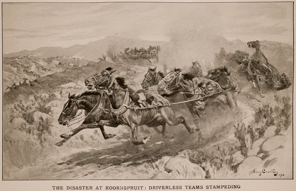 Koornspruit的灾难：无人驾驶小组冲压，1900年 作者 约翰·查尔顿