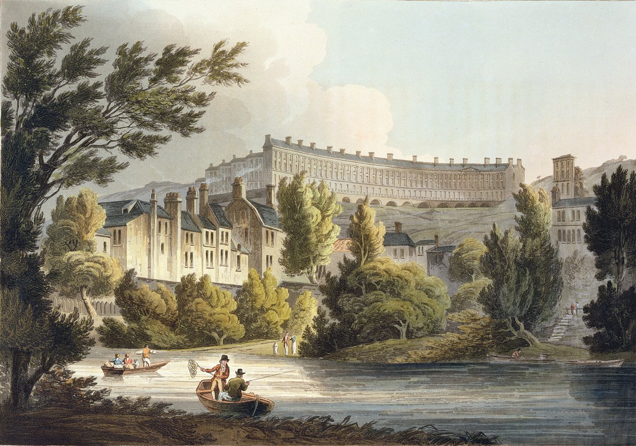 Bath Wick Ferry，来自&39;Bath Illustrated by a Series of Views&39;，由John Hill（1770-1850）酒吧刻。作者William Miller，1805（aquatint） 作者 约翰·克劳德·纳特斯