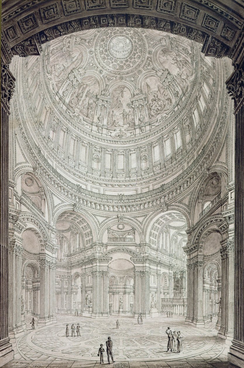 内部的圣保罗大教堂，1817年 作者 约翰·康尼