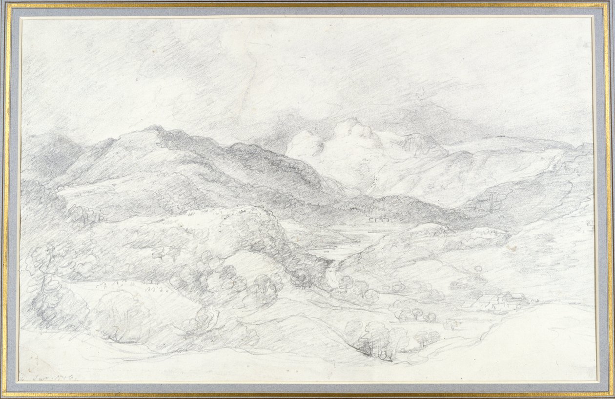 1806年9月4日，来自Elterwater的Langdale Pikes 作者 约翰·康斯特勃