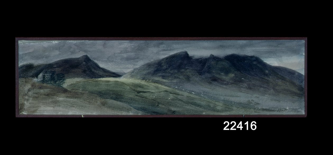 鞍背和部分Skiddaw，来自Lonscale Fell，1806年9月21日（纸上水彩） 作者 约翰·康斯特勃