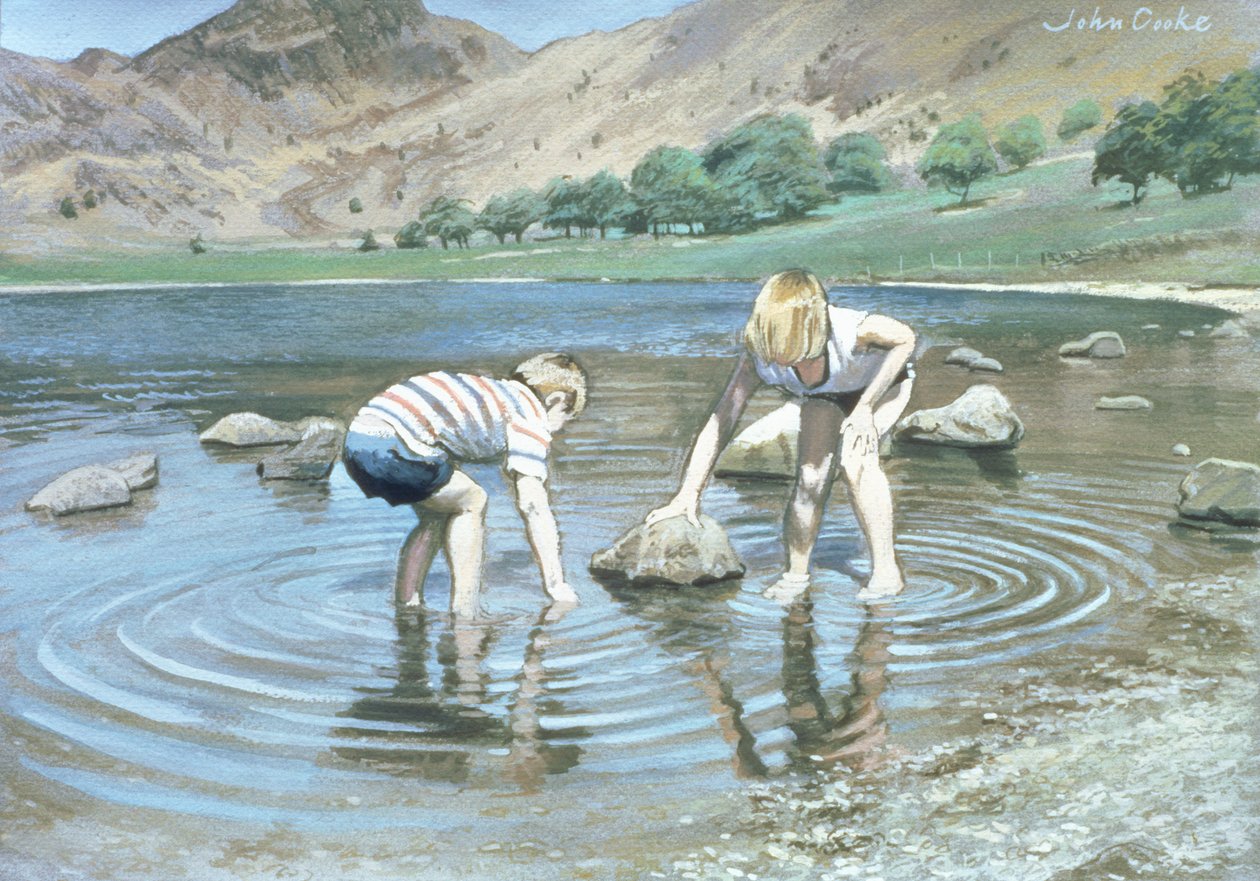 Blea Tarn夏季，1987年（水粉） 作者 约翰·库克