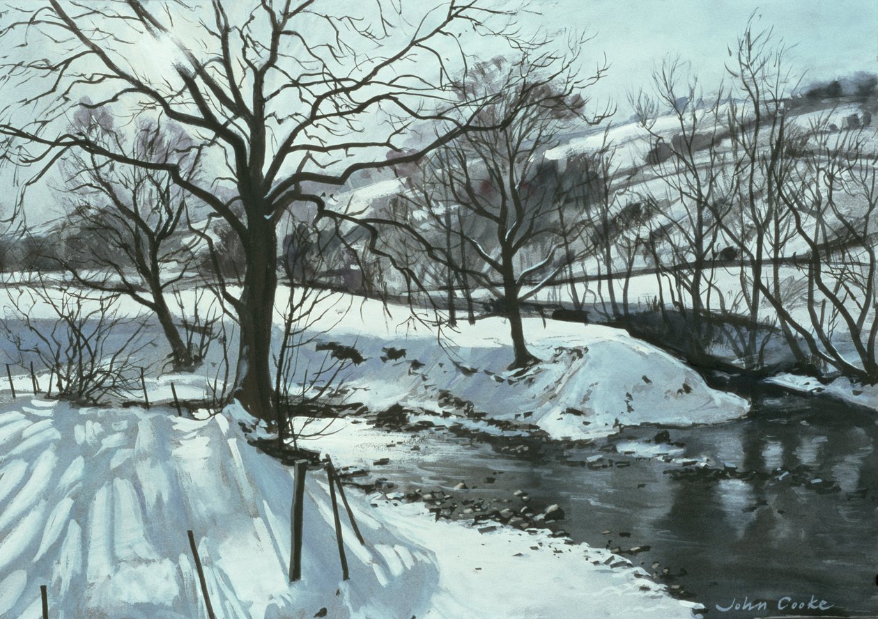 Winter River，1996（水粉画） 作者 约翰·库克