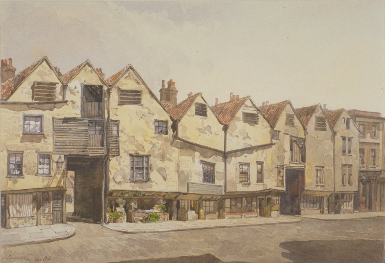 商店和房屋的视图，Bermondsey街，Bermondsey，1886年 作者 约翰·克劳瑟