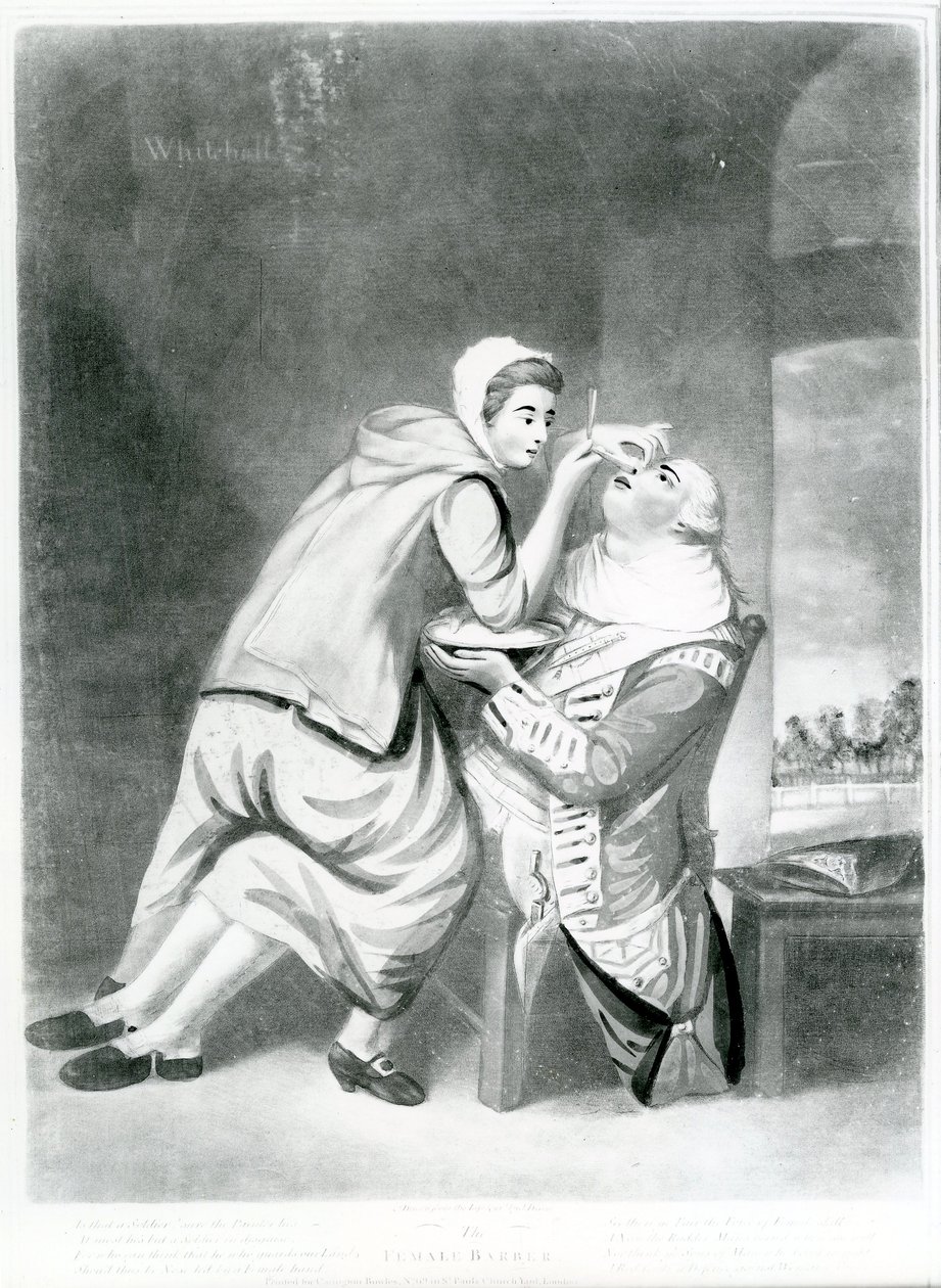 女理发师，1770年（mezzotint） 作者 约翰·迪克森