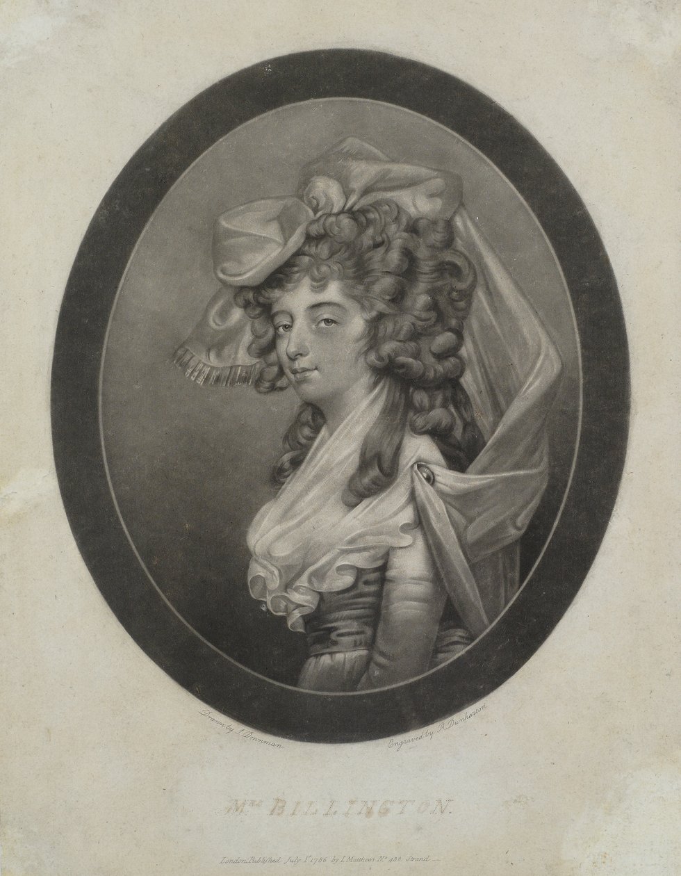 比林顿夫人，由罗伯特·邓卡顿（1744-c.1811），1786年（mezzotint）镌刻 作者 约翰·唐曼