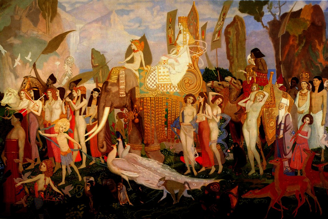 谢巴女王，1923年（面板上的蛋彩画） 作者 约翰邓肯