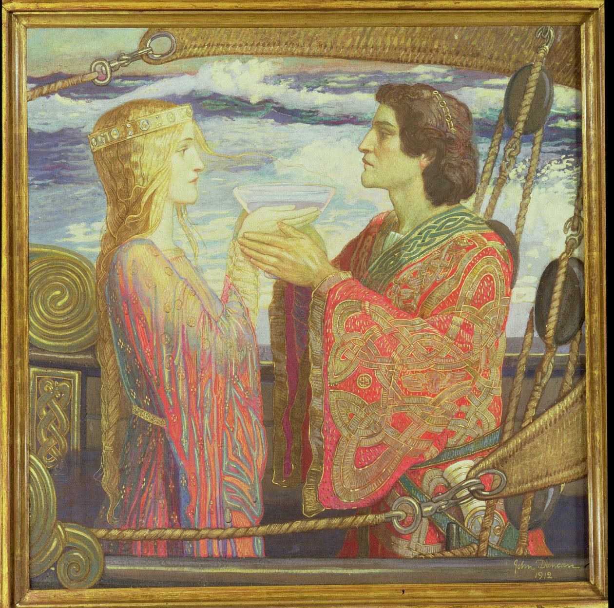 特里斯坦和伊索尔德，1912年（画布上的蛋彩画） 作者 约翰邓肯