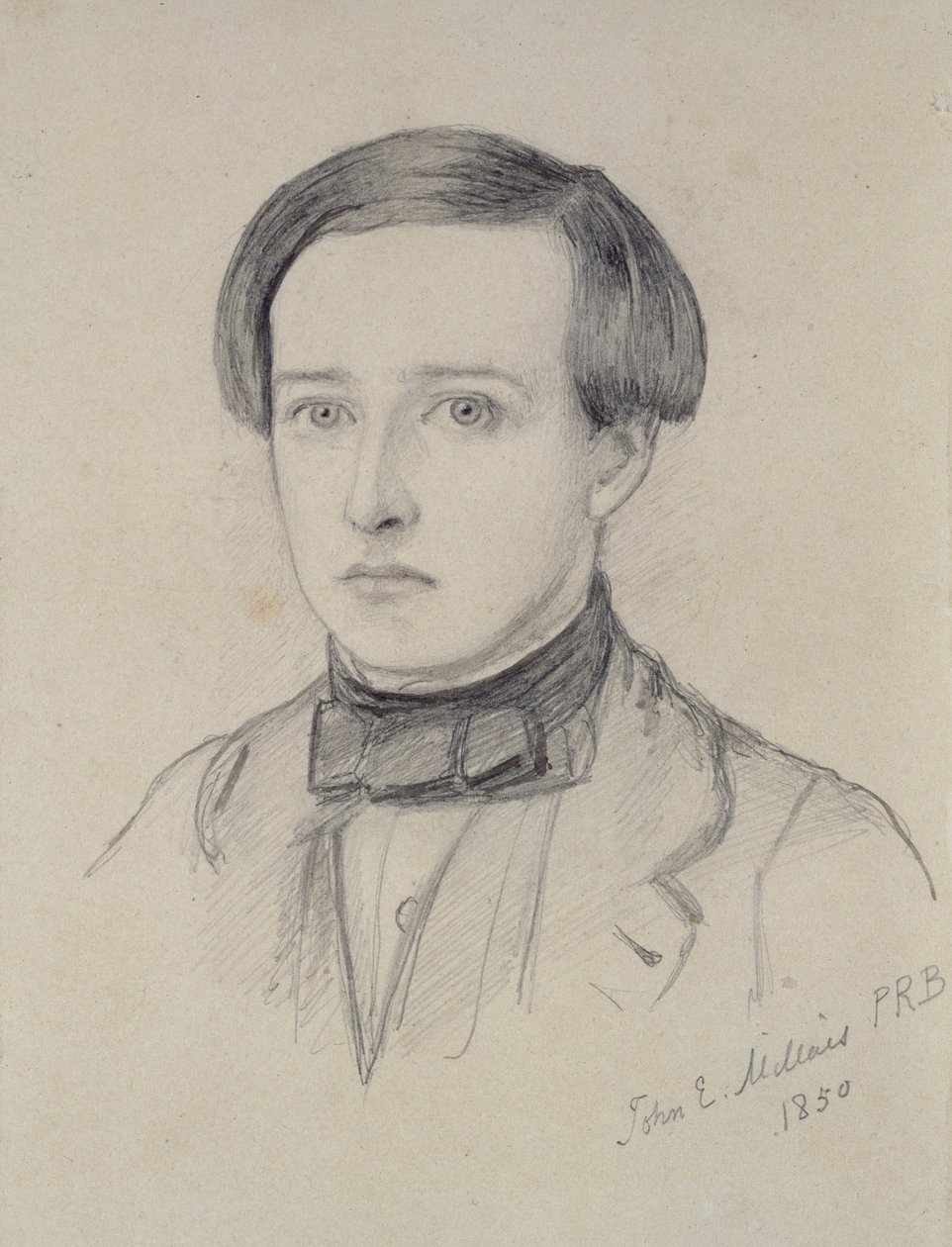 Charles Allston Collins的肖像，1850年（石墨在变色的奶油纸上） 作者 约翰·埃弗里特·米莱斯