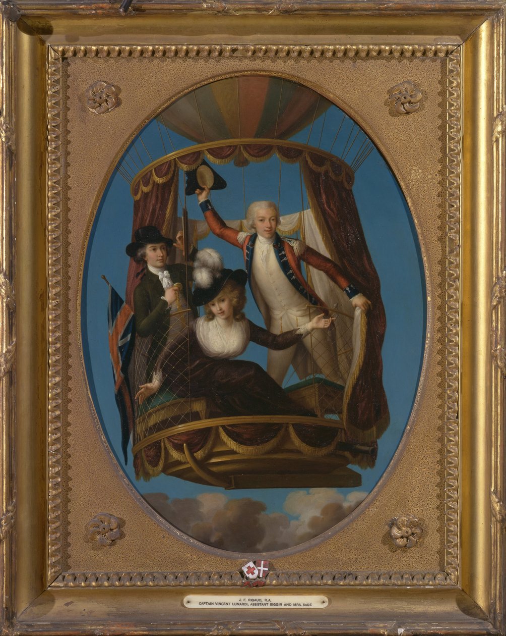 Vincenzo Lunardi上尉和他的助理George Biggin，以及Letitia Anne Sage夫人，在气球中 作者 约翰·弗朗西斯·里戈