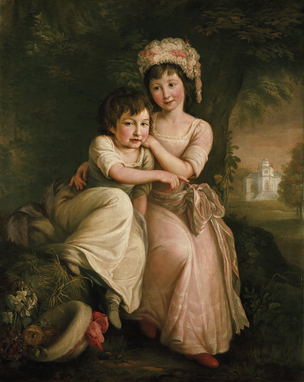 Stephen Peter和Mary Anne Rigaud的肖像作为孩子们 作者 约翰·弗朗西斯·里戈