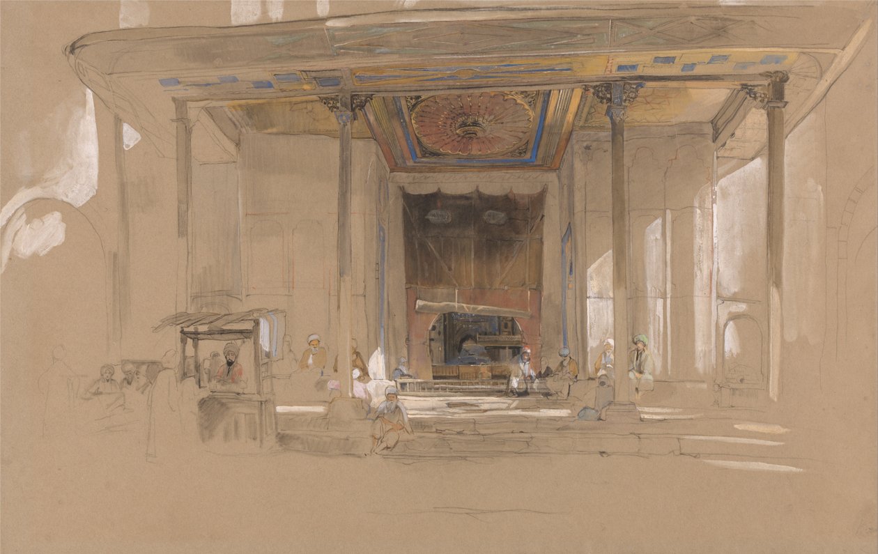 大清真寺的主要入口，（Ulu cami）土耳其布尔萨， 作者 约翰·弗雷德里克·刘易斯