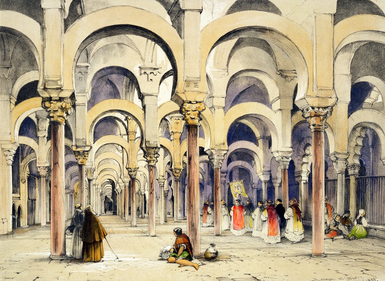 科尔多瓦清真寺，来自“西班牙草图”，由Charles Joseph Hullmandel（1789-1850）刻，于1836年出版 作者 约翰·弗雷德里克·刘易斯