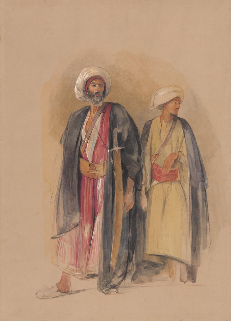 Gebel Tor的Sheik Hussein和他的儿子 作者 约翰·弗雷德里克·刘易斯
