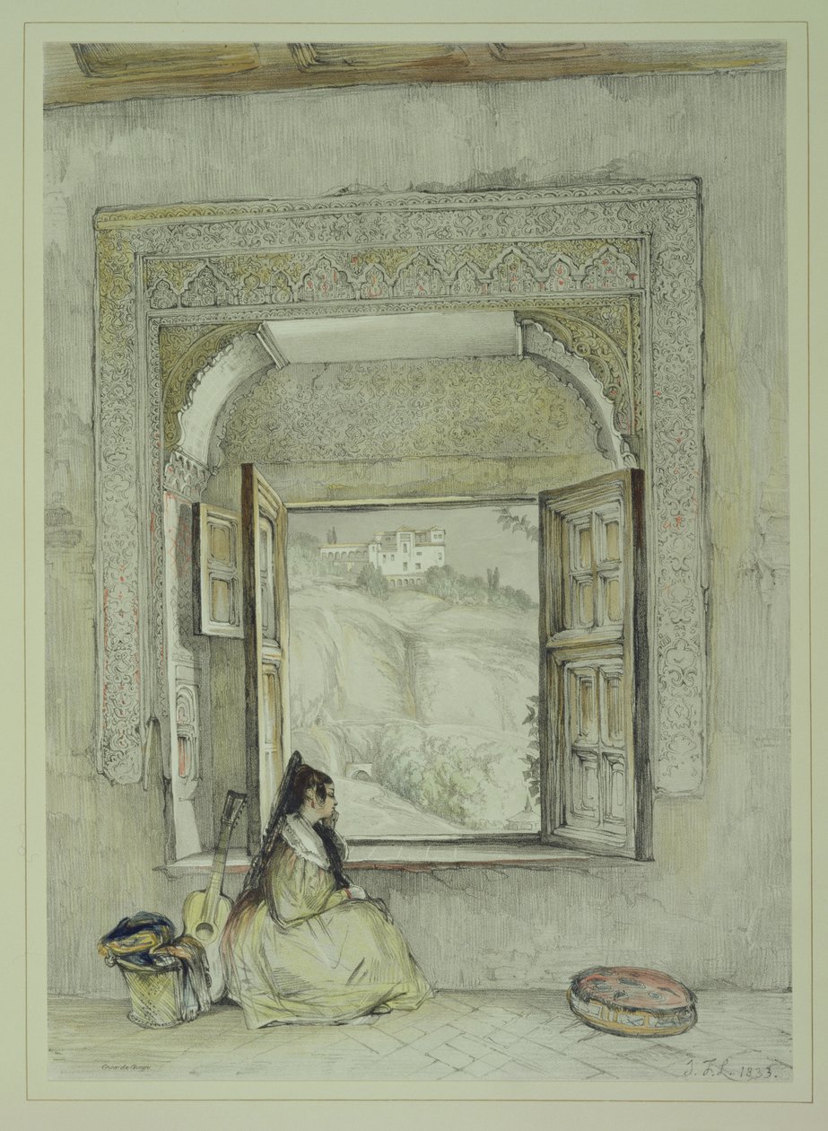 来自Casa de Chapi的Generalife宫殿，来自“Alhambra的草图和绘画”，由William Gauci（1825  -  54年）雕刻，1833年 作者 约翰·弗雷德里克·刘易斯