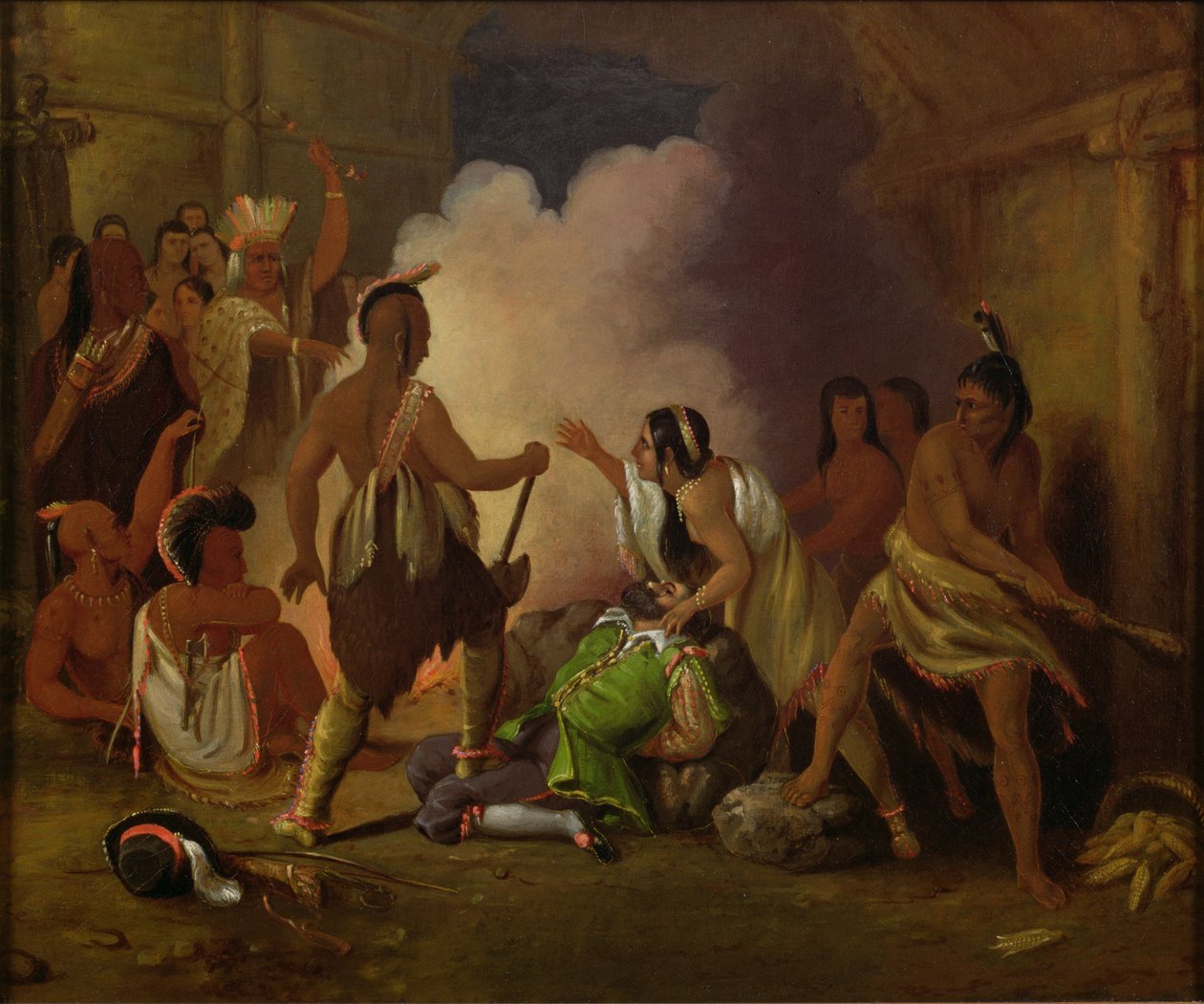 Pocahontas拯救了约翰史密斯上尉的生命，第1836-40页 作者 约翰·盖茨比·查普曼