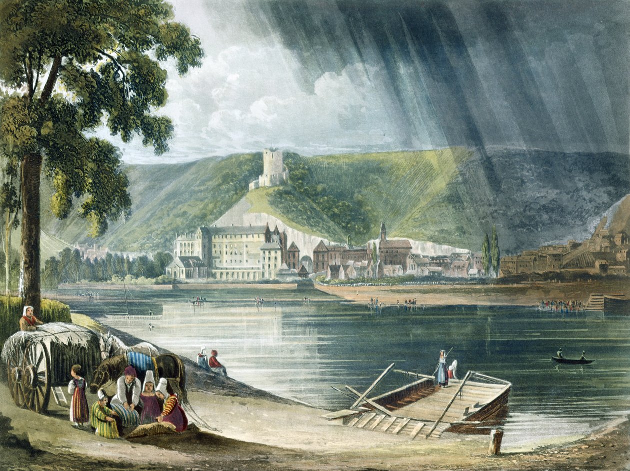 La Roche，来自&39;塞纳河上的观点&39;，由Thomas Sutherland（b.1785）镌刻，由R. Ackermann 1821年出版 作者 约翰·根德尔