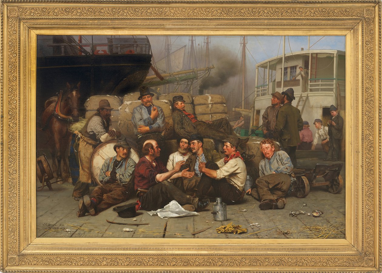 The Longshoremen&39;s Noon，1879 作者 约翰·乔治·布朗