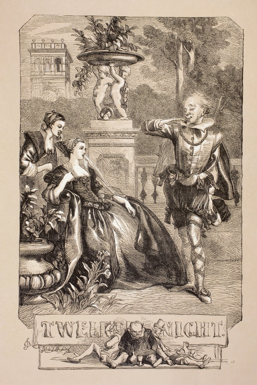 第十二夜的插图，来自&39;The Illustrated Library Shakespeare&39;，1890年伦敦出版 作者 约翰·吉尔伯特