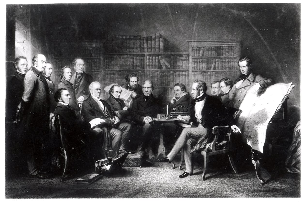 1857年威廉·沃克（William Walker）镌刻的阿伯丁内阁（Aberdeen Cabinet）决定对克里米亚的探险 作者 约翰·吉尔伯特