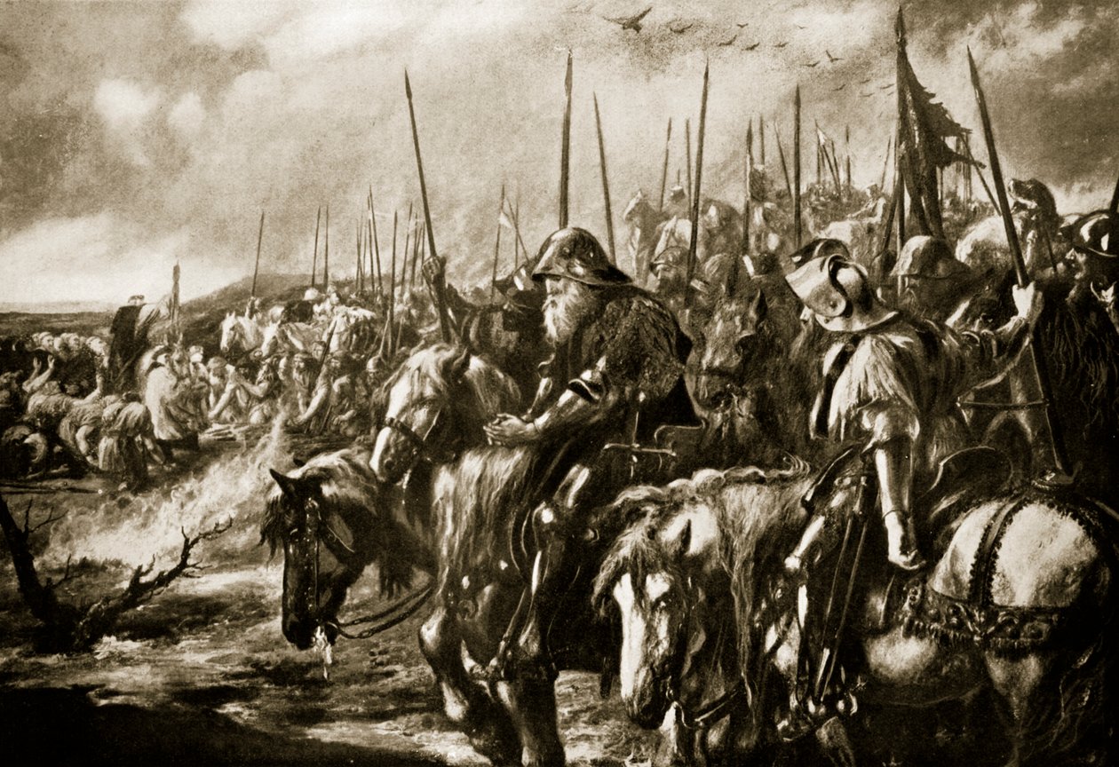 1415年Agincourt战役的早晨 作者 约翰·吉尔伯特