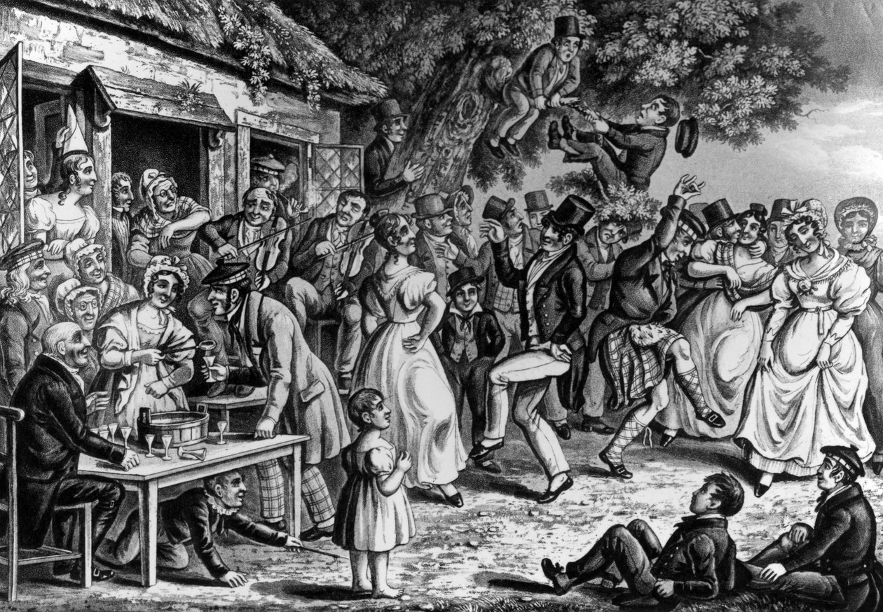 Shamit Reel，由约翰·格兰特拍摄的“The Penny Wedding”中的第5张，由Joshua Gleadah雕刻，1836年 作者 约翰·格兰特