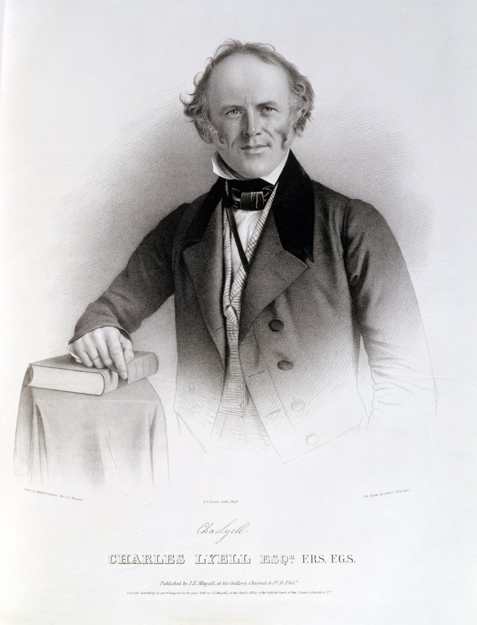 Charles Lyell（1797-1875）由Albert Newsam雕刻 作者 约翰·贾比斯（John Jabez）Edwin Paisley Mayall