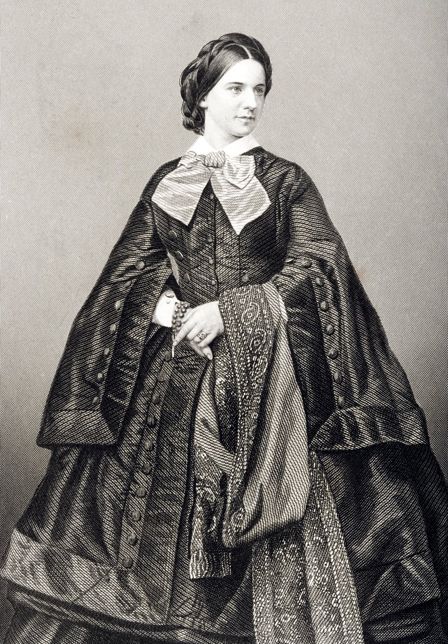 Mademoiselle Victoire Balfe（1837-71）由DJ Pound在1860年伦敦出版的“知名人物绘画室”第2卷上的一张照片上刻下 作者 约翰·贾比斯（John Jabez）Edwin Paisley Mayall