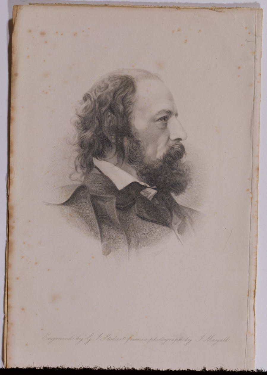 Alfred，Tennyson勋爵（1809-92）的肖像由GJStodart雕刻 作者 约翰·贾比斯（John Jabez）Edwin Paisley Mayall
