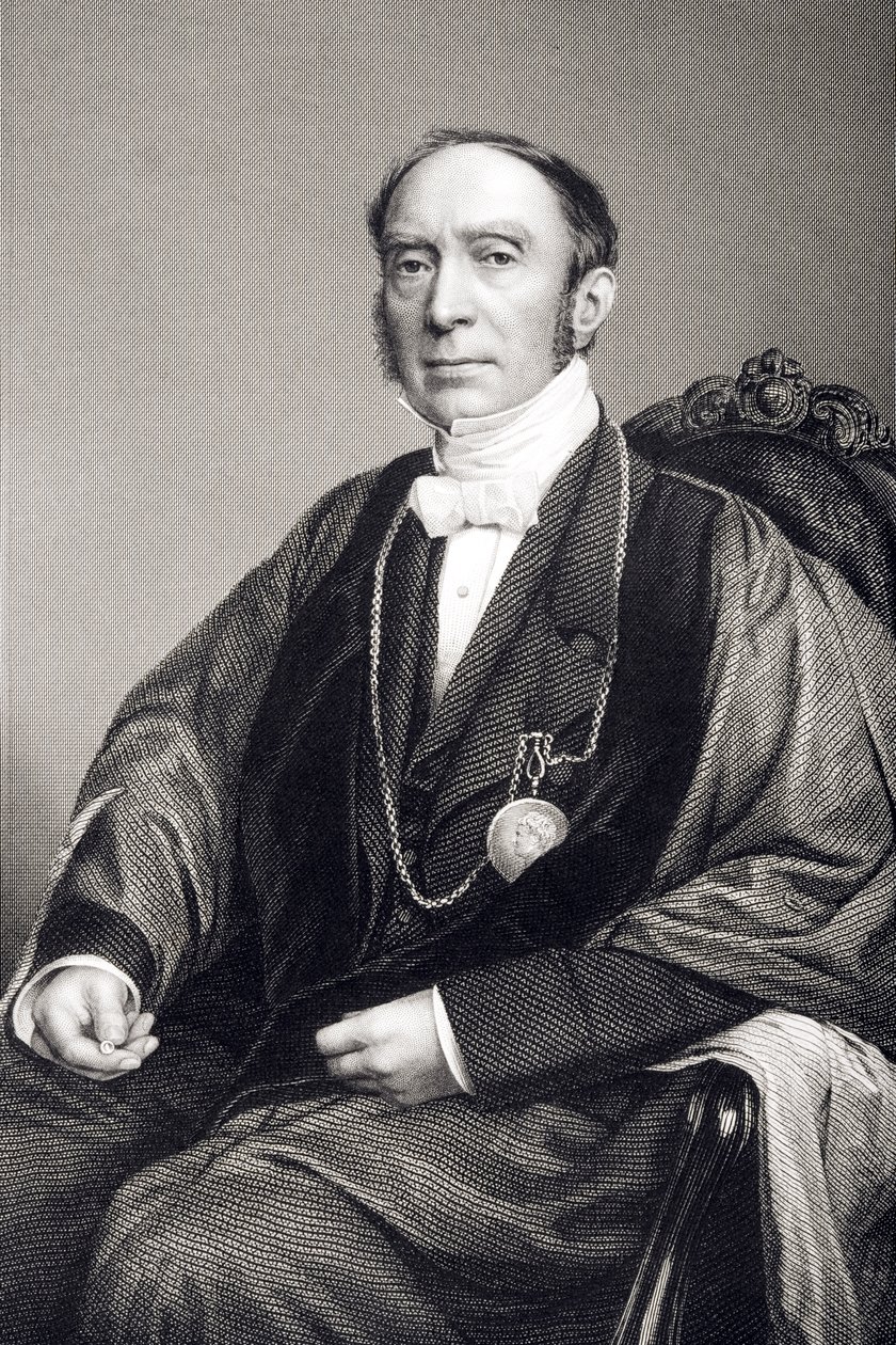 查尔斯·洛克·伊斯特莱克爵士（1793-1865）由DJ Pound在1860年伦敦出版的“知名人物绘画室”第2卷中的一张照片上刻下 作者 约翰·贾比斯（John Jabez）Edwin Paisley Mayall