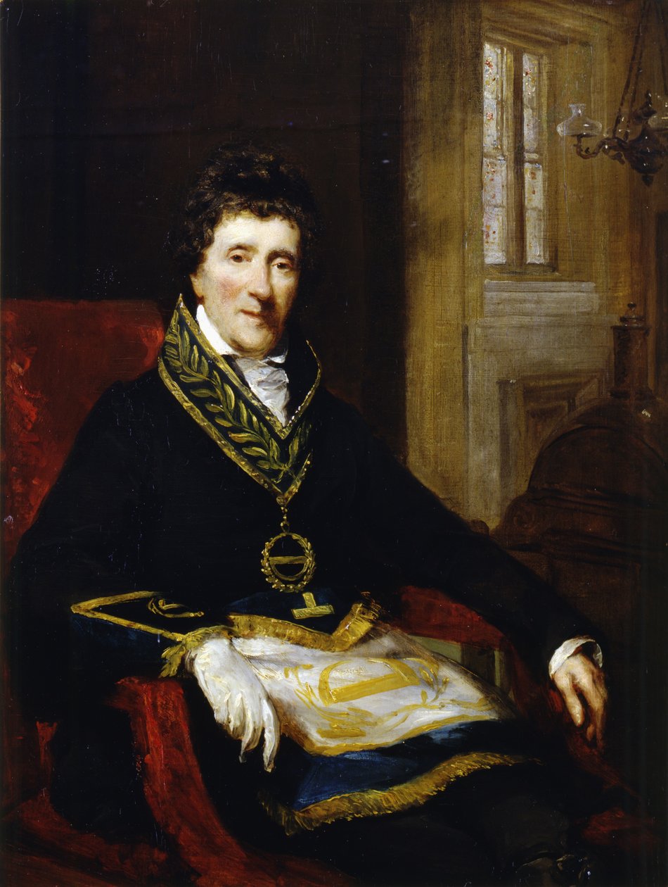 John Masane爵士，共济会服装，1828年至1929年担任总监和工程委员会主席 作者 约翰·杰克逊