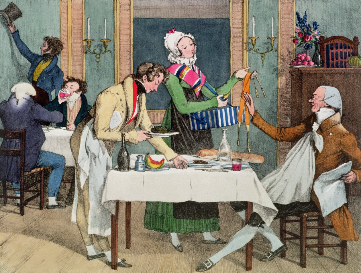 Le Restaurant，酒吧。罗德威尔和马丁，1820年 作者 约翰·詹姆斯·沙隆