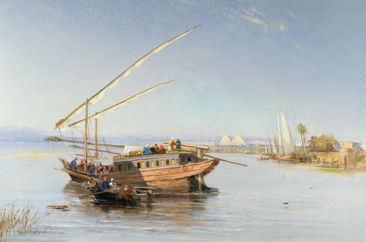 尼罗河上的费卢卡斯，1879年 作者 约翰·约翰瓦雷