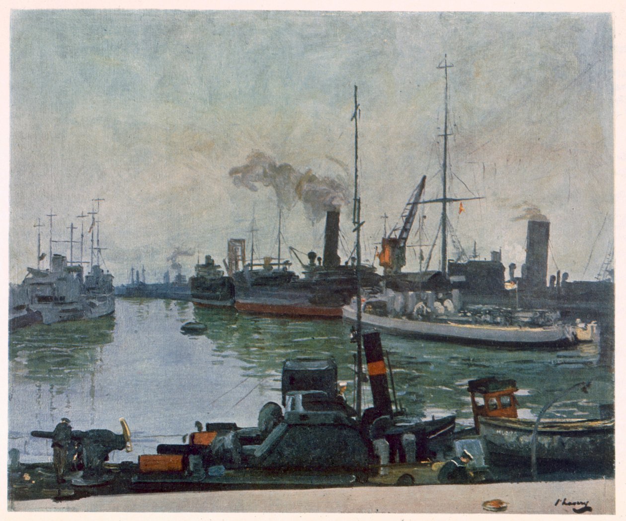 巡逻艇，来自前线的英国艺术家，1918年的西线的延续 作者 约翰·拉维里