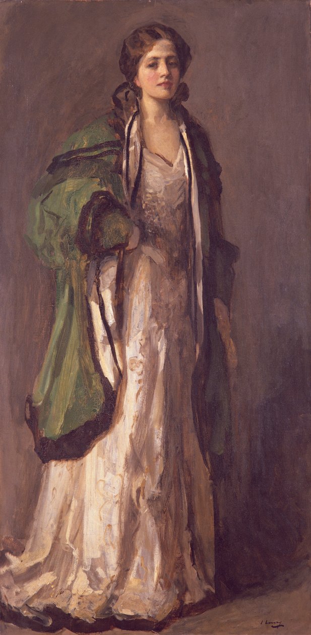 一位夫人的画象一件绿色外套的，1903年 作者 约翰·拉维里