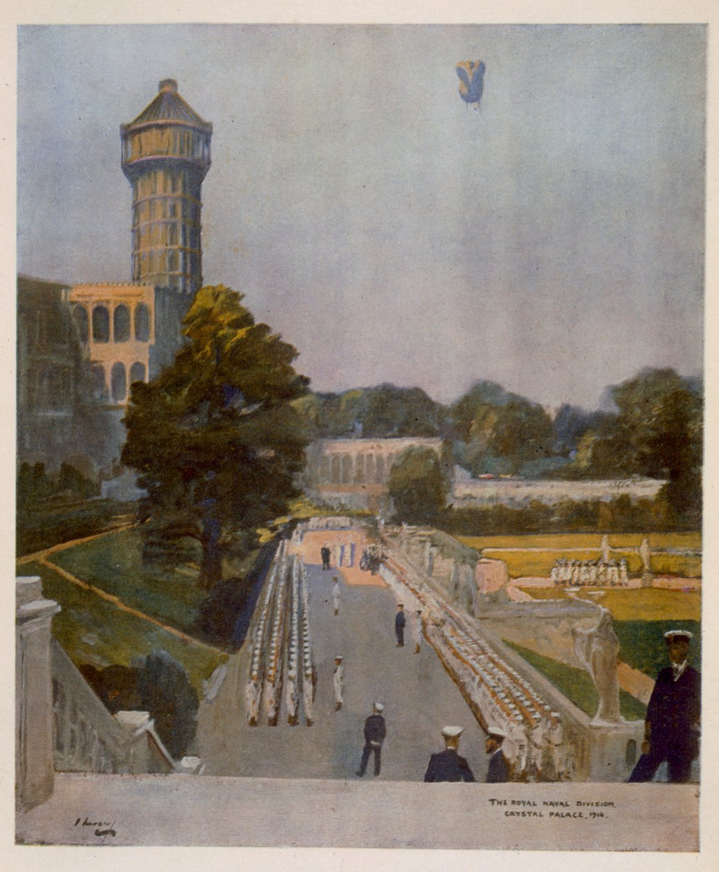 RND水晶宫，被称为四分之一甲板的地方，来自前线的英国艺术家，1918年西部前线的延续 作者 约翰·拉维里