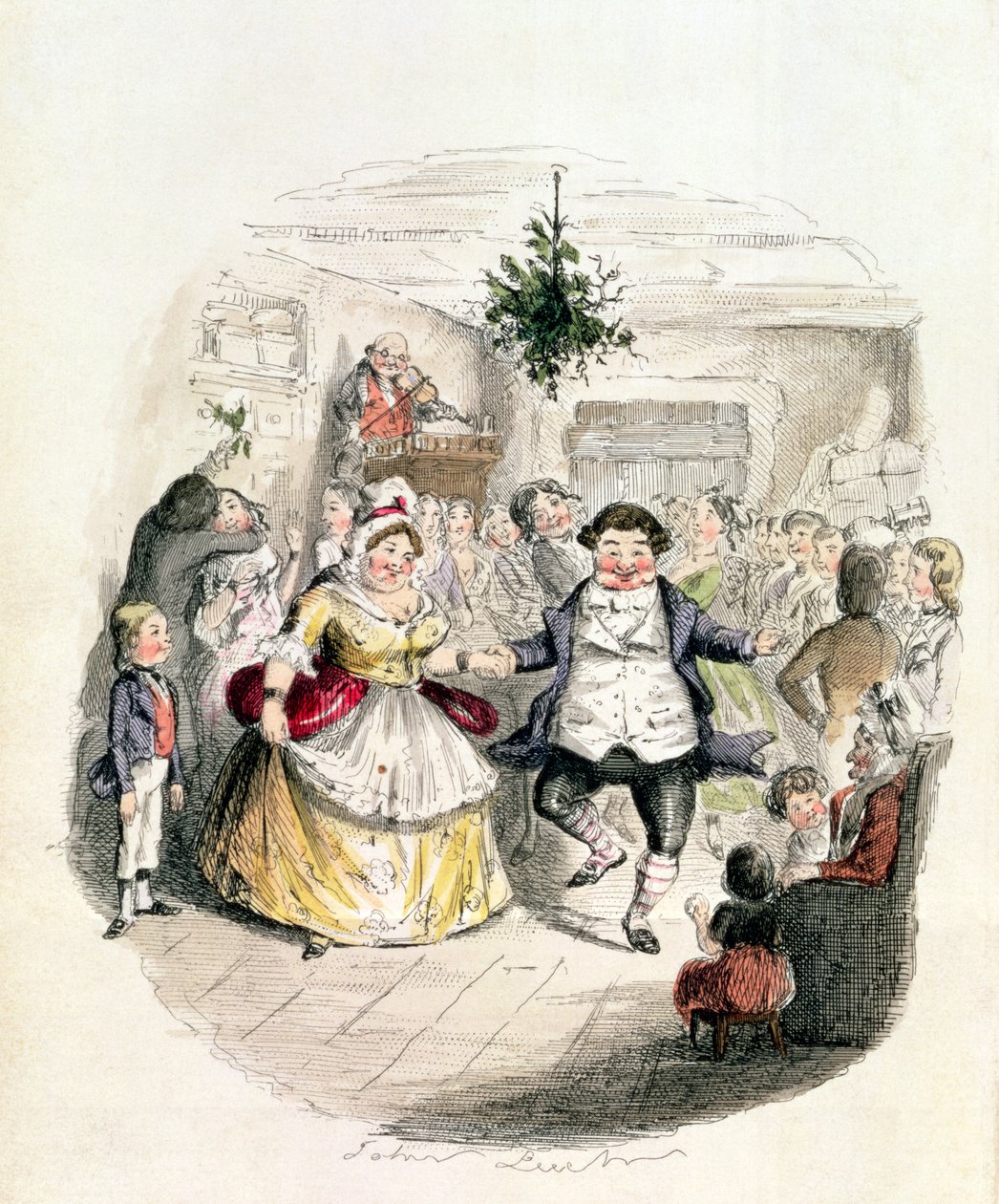 Fezziwig先生的球，来自Charles Dickens（1812-70）1843年的“圣诞颂歌” 作者 约翰·里奇