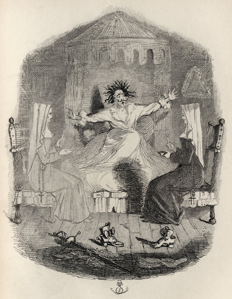 黑色Mousquetaire，来自Thomas Ingoldsby的“The Ingoldsby Legends”，由Richard Bentley und Son出版，1887年 作者 约翰·里奇