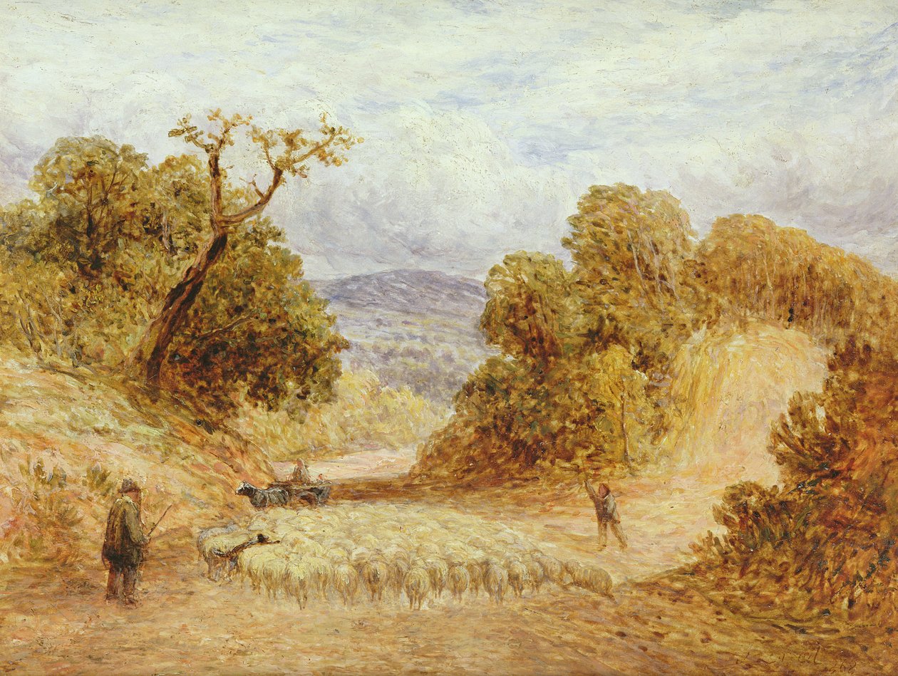 一条尘土飞扬的道路，1868年 作者 约翰·林内尔