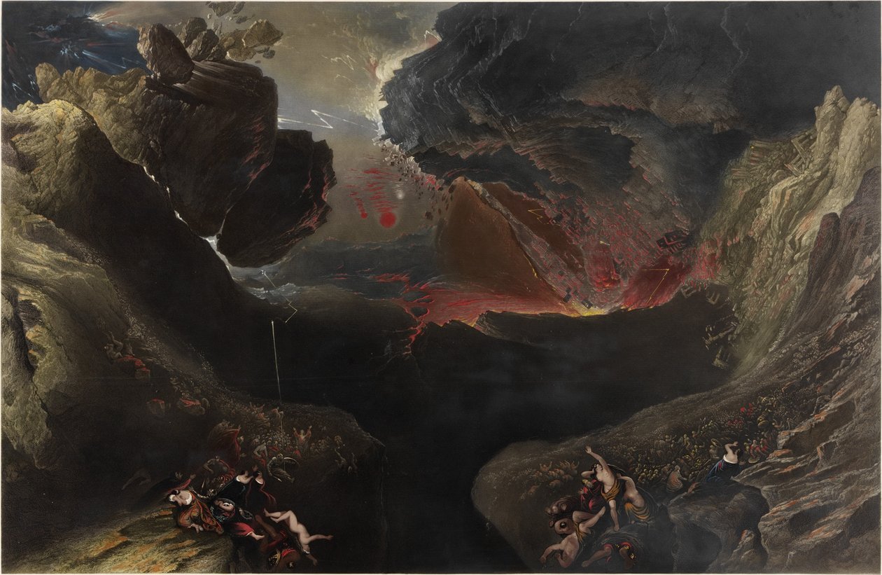他的愤怒的伟大日，c.1851-53 作者 约翰·马丁