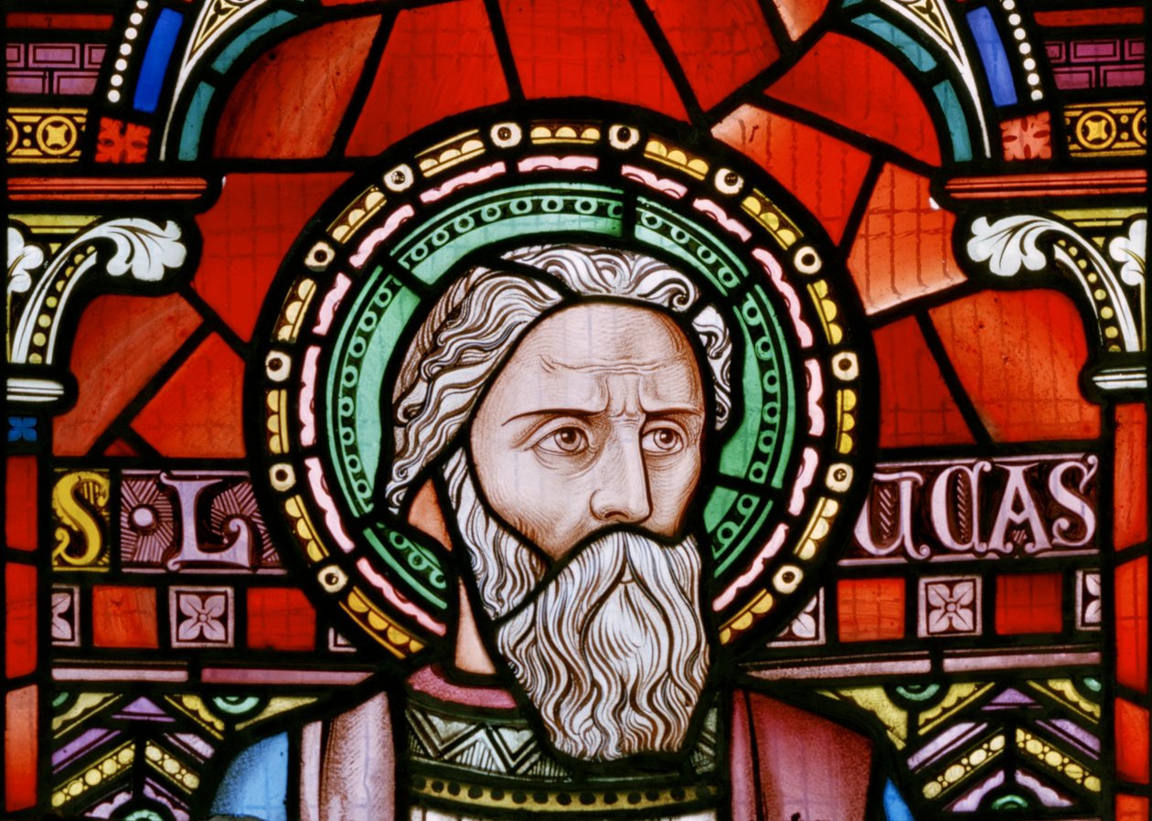 Crick，East Window detail，Lavers＆Barraud，John Millner Allen（1827-1902），St Luke，1863 作者 约翰·米勒·艾伦