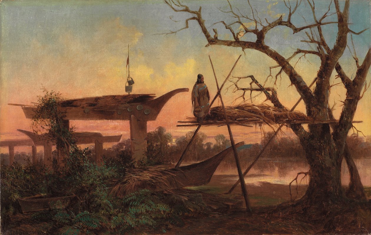 Chinook Burial Grounds，c.1870 作者 约翰·史密斯（John Mix Stanley）