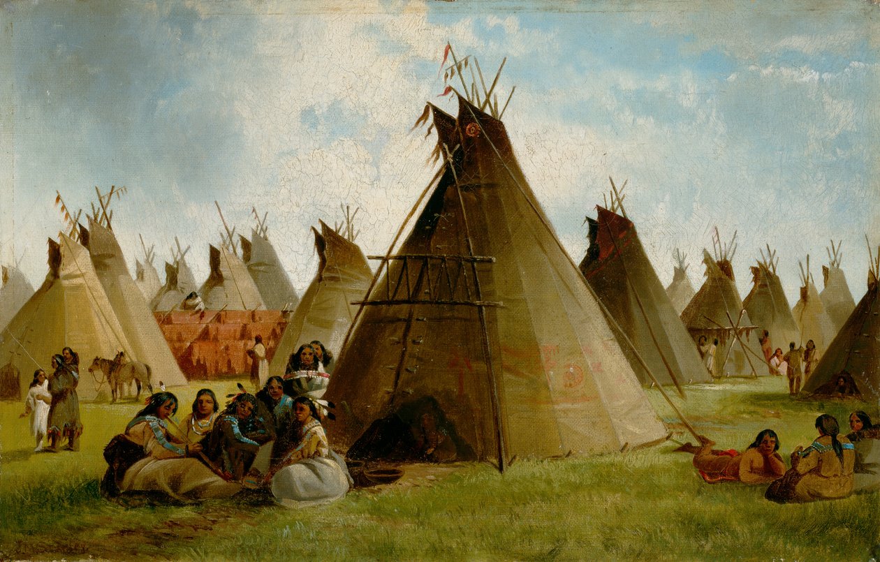 Prairie Indian Encampment，1870年 作者 约翰·史密斯（John Mix Stanley）