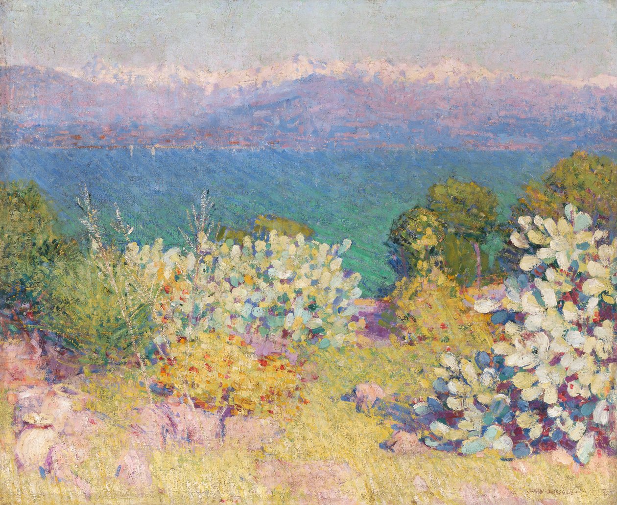 早上，来自昂蒂布的Alpes Maritimes 作者 约翰·彼得·罗素