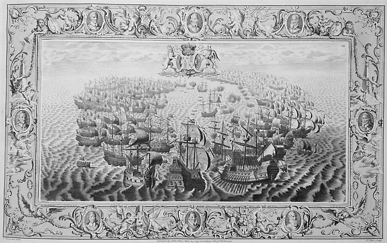 Armada（从挂毯上雕刻），1739年 作者 约翰·派恩
