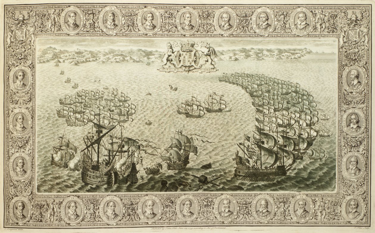 Armada（从挂毯上雕刻），1739年 作者 约翰·派恩