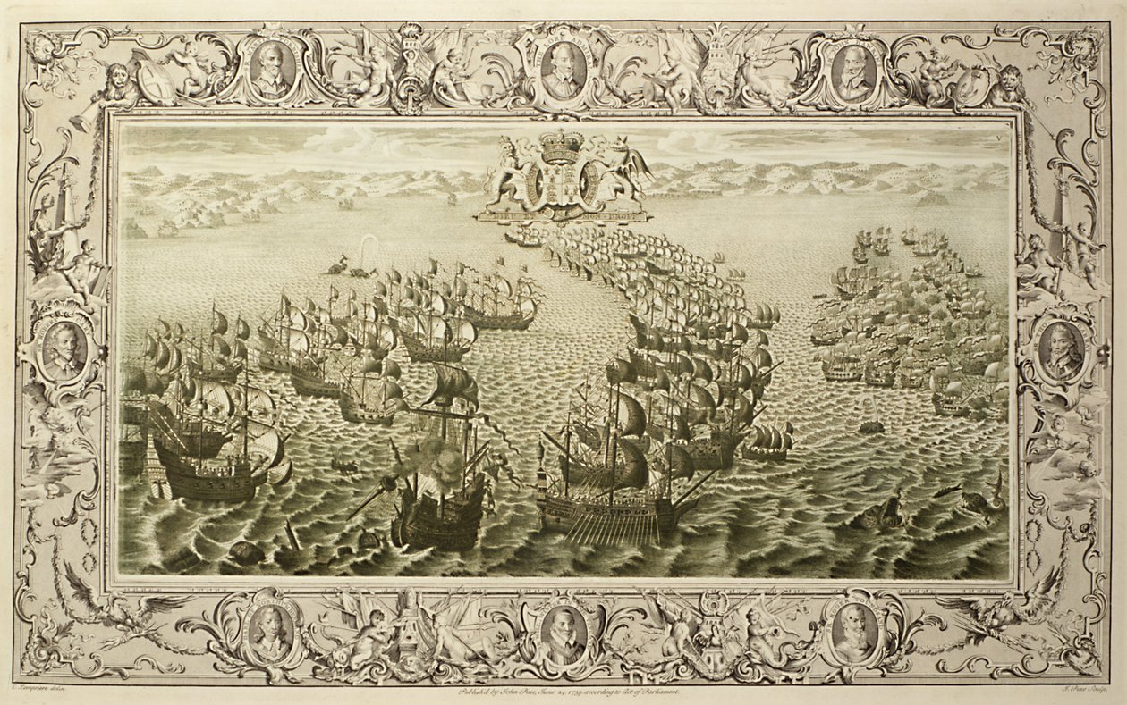 Armada（从挂毯上雕刻），1739年 作者 约翰·派恩