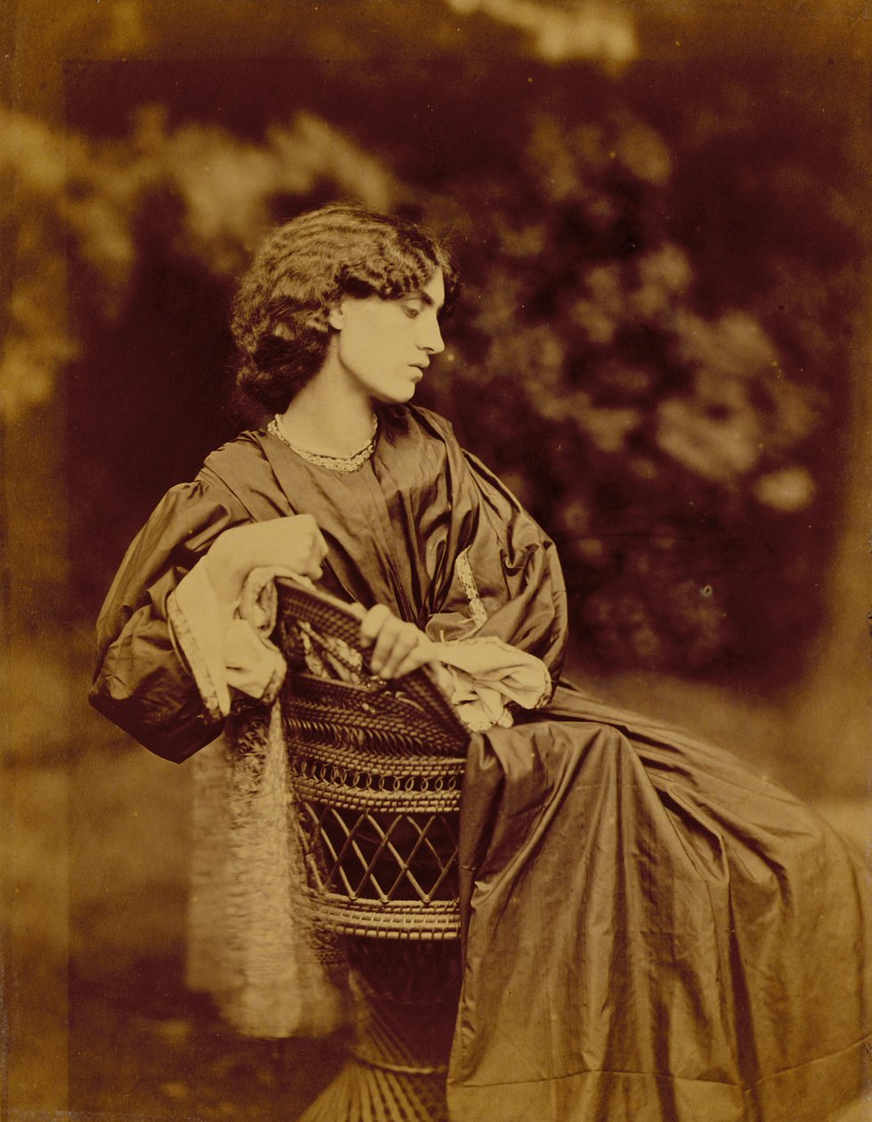 Jane Morris的肖像（1839-1914）1865年（蛋白印刷品）（另见265085） 作者 约翰·帕森斯