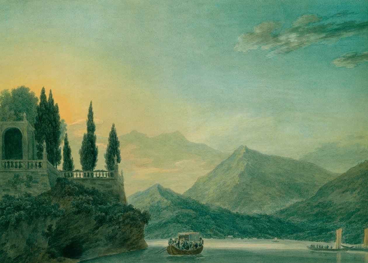 Isola Bella，马焦雷湖，黄昏时分 作者 约翰·罗伯特·科森斯